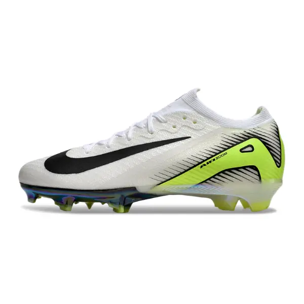 Nike Air Zoom Mercurial Vapor 16 Elite White Grey and Green Firm Ground FG Football Boot