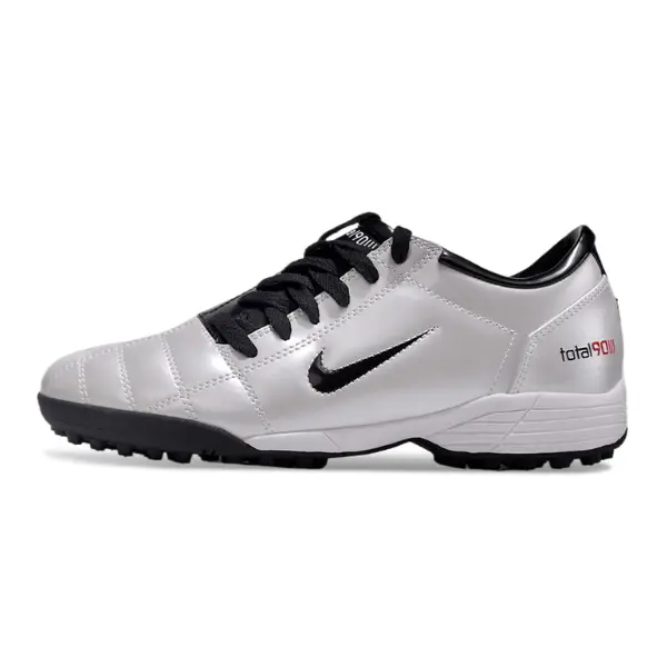 Nike Total 90 III Silver and Black Turf TF Football Boot - White/Silver