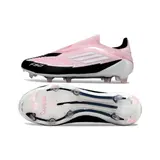 Adidas F50 Elite Laceless Light Pink and Black Firm Ground FG Football Boot