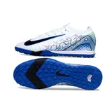 Nike Zoom Mercurial Vapor 16 Elite White and Blue Turf TF Football Boot - White/Blue Print