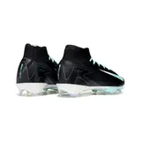 Nike Air Zoom Mercurial Superfly 10 Elite Black White and Light Blue Firm Ground FG Kids Football Boot