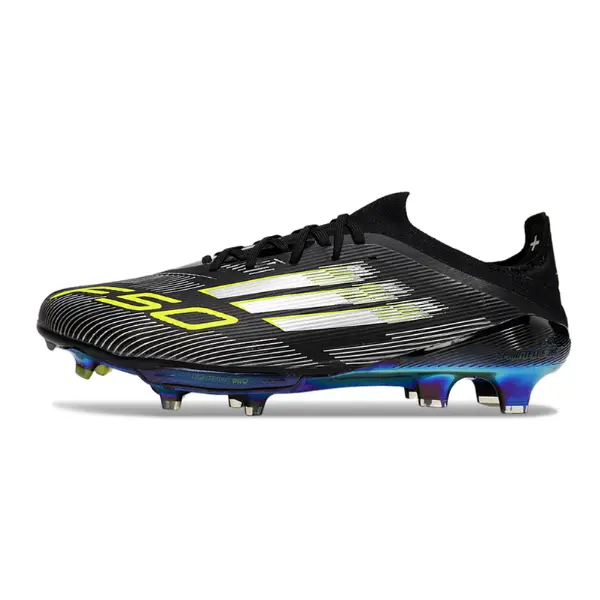Adidas F50+ Elite Black White and Green Firm Ground FG Football Boot