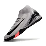 Nike Zoom Mercurial Superfly 10 Elite Gray and Black Turf TF Football Boot