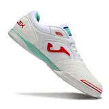 Joma Top Flex 24 IC White Red and Light Blue Indoor IC Football Boot