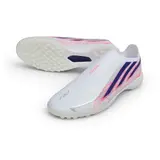 Adidas F50 Hyperfast Laceless Elite White, Pink and Purple Turf TF Football Boot