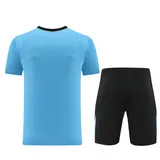 Nike Light Blue and Black Training Set T-Shirt and Shorts