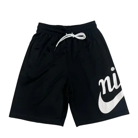 Nike Black and White Shorts - Oversized Logo