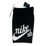 Nike Black and White Shorts - Oversized Logo
