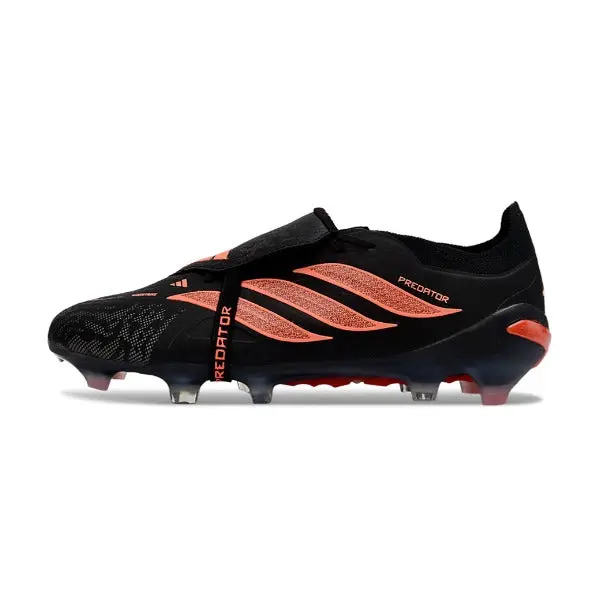 Adidas Predator 26 Elite Tongue Black and Orange Firm Ground FG Football Boot - Black Sole