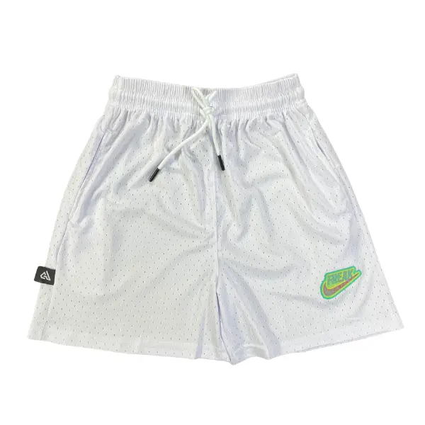 Nike White Shorts - Green Logo
