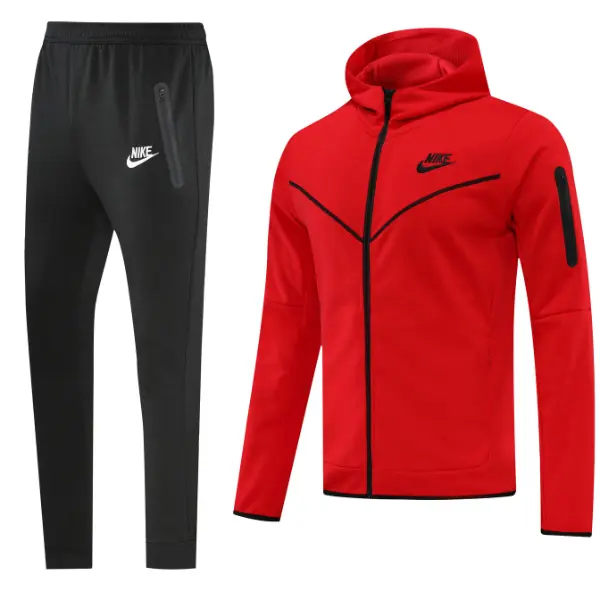 Nike Tech Fleece Red and Black Cold Set Coat and Pants