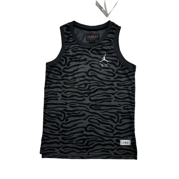 Jordan Black and Gray Striped Tank Top