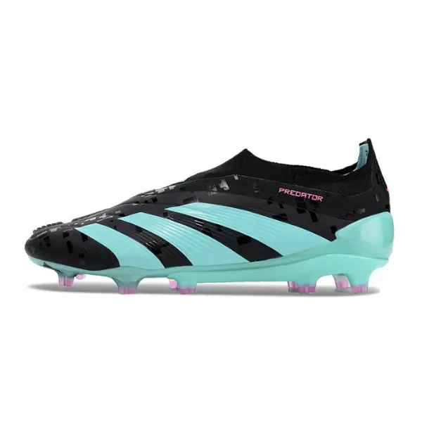 Adidas Predator 30 Elite Laceless Black and Light Blue Firm Ground FG Football Boot