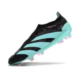 Adidas Predator 30 Elite Laceless Black and Light Blue Firm Ground FG Football Boot