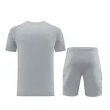 Adidas Grey and White Training Set T-Shirt and Shorts