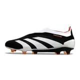 Adidas Predator 30 Elite Laceless Black White and Orange Firm Ground FG Football Boot