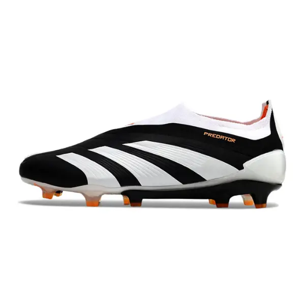Adidas Predator 30 Elite Laceless Black White and Orange Firm Ground FG Football Boot