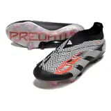 Adidas Predator 30 Elite Laceless Black White and Gray Firm Ground FG Football Boot - White/Black Print