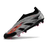 Adidas Predator 30 Elite Laceless Black White and Gray Firm Ground FG Football Boot - White/Black Print