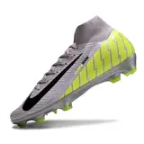 Nike Air Zoom Mercurial Superfly 10 Elite Gray and Green Firm Ground FG Football Boot