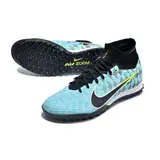 Nike Zoom Mercurial Superfly 9 Elite Light Blue and Black Turf TF Kids Football Boot