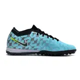 Nike Zoom Mercurial Vapor 15 Elite Light Blue and Black Turf TF Kids Football Boot