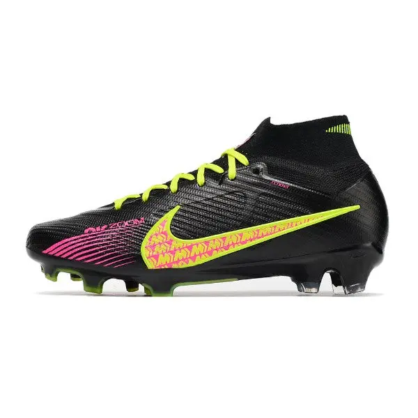 Nike Zoom Mercurial Superfly 9 Elite Black Green and Pink Firm Ground FG Football Boot