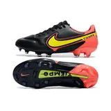 Nike Tiempo Legend 9 Elite Black and Orange Firm Ground FG Football Boot