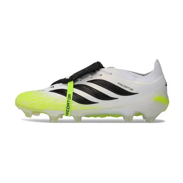 Adidas Predator 26 Elite Tongue Fluorescent Green, Black and White Firm Ground FG Football Boot