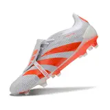 Adidas Predator 30 Elite Tongue White and Orange Firm Ground FG Football Boot - White/Red