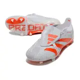 Adidas Predator 30 Elite Tongue White and Orange Firm Ground FG Football Boot - White/Red