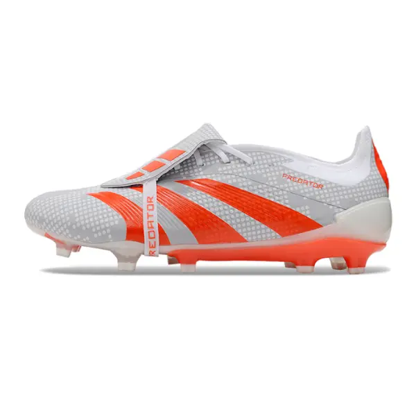 Adidas Predator 30 Elite Tongue White and Orange Firm Ground FG Football Boot - White/Red