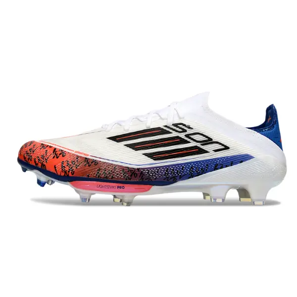 Adidas F50+ Elite Black and Yellow Firm Ground FG Football Boot - White/Red Print