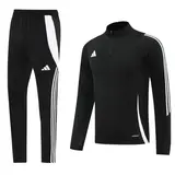 Adidas Black and White Cold Set Quarter-Zip Top and Pants - White Panel