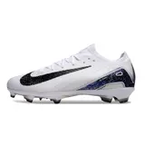Nike Air Zoom Mercurial Vapor 16 Elite White and Gray Firm Ground FG Kids Football Boot