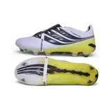 Adidas Predator 27 Elite Tongue White, Yellow and Black Firm Ground FG Football Boot