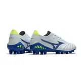 Mizuno Morelia Neo III Elite White Blue and Green Firm Ground FG Football Boot