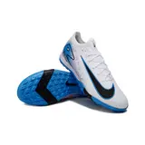 Nike Zoom Mercurial Vapor 16 Elite Kids White and Blue Turf TF Football Boot - White/Blue