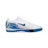 Nike Zoom Mercurial Vapor 16 Elite Kids White and Blue Turf TF Football Boot - White/Blue