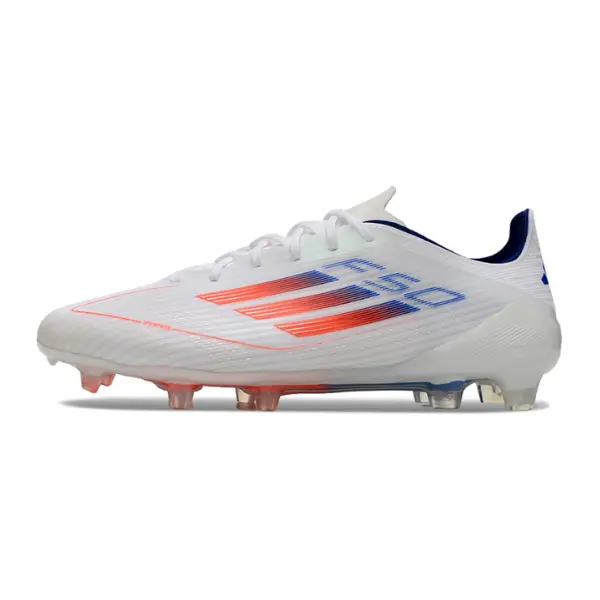 Adidas F50 Elite White Orange and Blue Firm Ground FG Football Boot