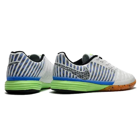 Nike Lunar Gato II IC White Blue and Green Futsal IC Football Boot