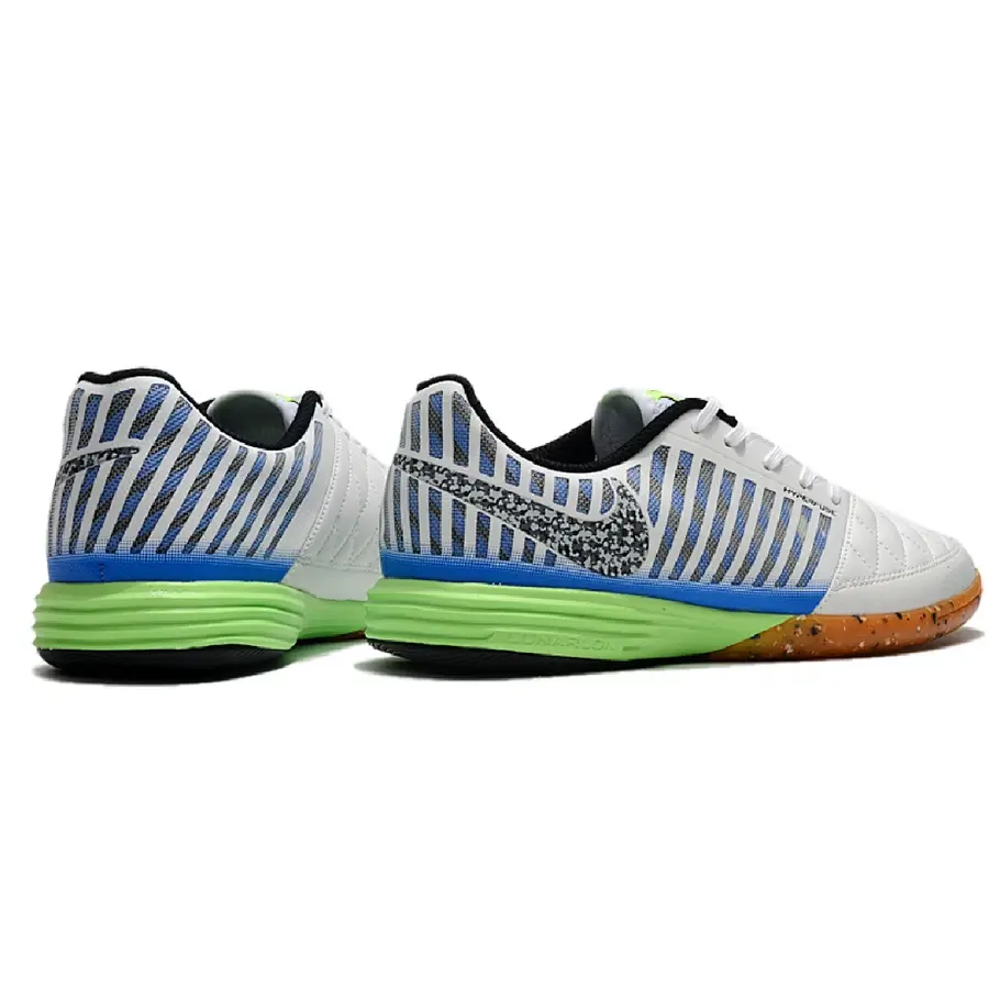 Nike Lunar Gato II IC White Blue and Green Futsal IC Football Boot