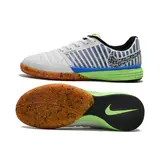 Nike Lunar Gato II IC White Blue and Green Futsal IC Football Boot