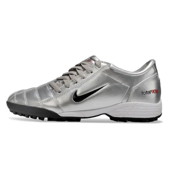 Nike Total 90 III Silver Black and Red Turf TF Football Boot