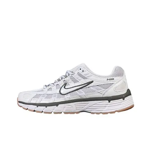 Nike P-6000 White Running Shoes - White/Grey