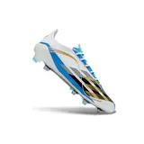 Adidas F50 Elite White, Blue and Golden Firm Ground FG Football Boot