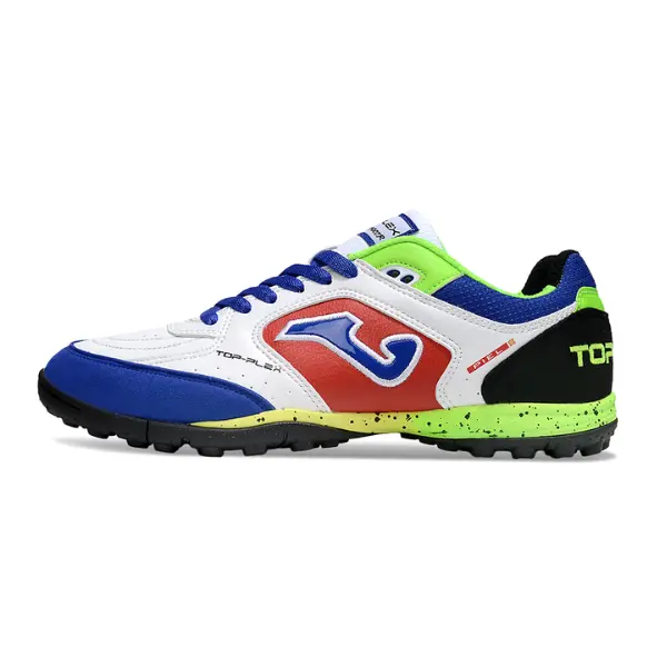 Joma Top Flex White Red Green and Pink Turf TF Football Boot
