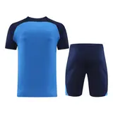 Nike Blue Training Set T-Shirt and Shorts - Blue/Navy Raglan