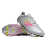 Adidas F50 Primeknit Elite White Pink and Yellow Firm Ground FG Kids Football Boot