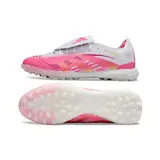 Adidas Predator 25 Elite Tongue White and Pink Turf TF Football Boot